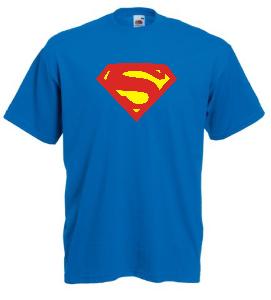 Tricou albastru imprimat Superman