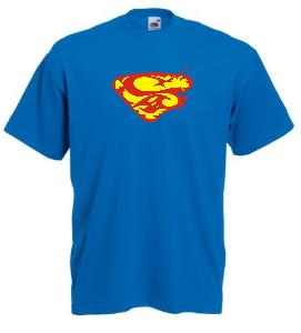 Tricou albastru imprimat Superman Tribal