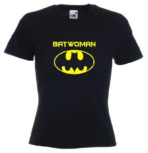 Tricou dama negru, imprimat Batwoman