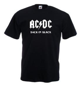 Tricou negru imprimat AC/DC Back in Black