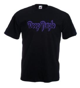 Tricou negru imprimat Deep Purple