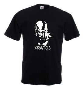 Tricou negru imprimat Kratos