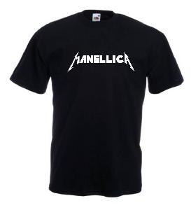 Tricou negru imprimat Manellica
