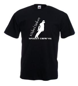 Tricou negru imprimat Michael Jackson Smooth Criminal