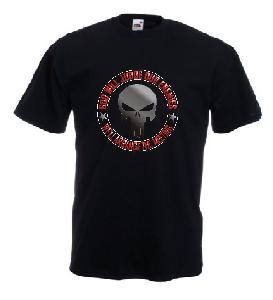 Tricou negru imprimat Punisher Vengeance DTG