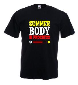 Tricou negru, imprimat Summer Body